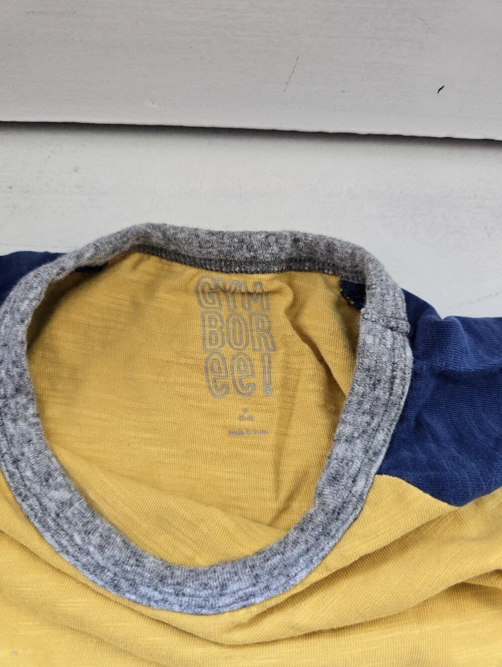 Gymboree Yellow and Blue Raglan Long Sleeve Tee